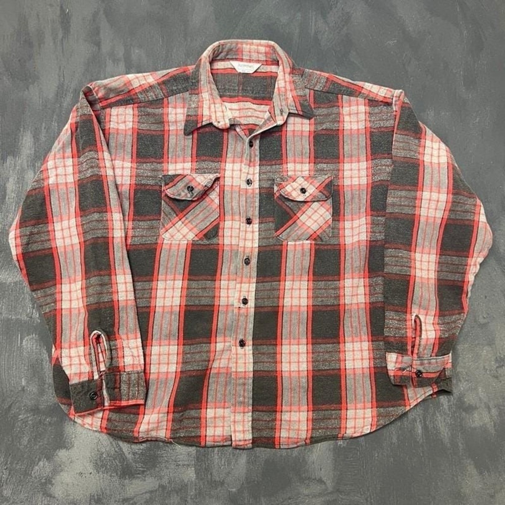 Vintage Five Brothers Flannel Shirt Mens 4XL Red 1990s Cotton Plaid
